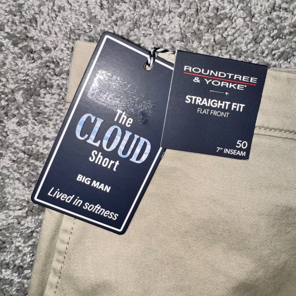 Roundtree & Yorke The Cloud Short Mens Straight Fit Stretch Tan 50 NEW
